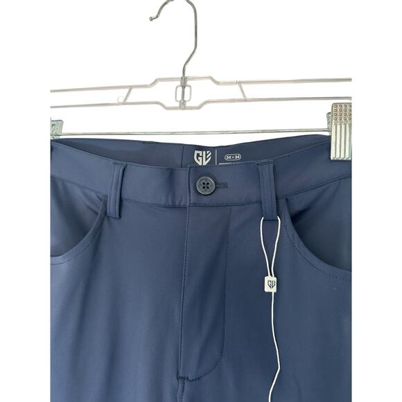 Graham Luxe Men's Navy Blue Performance Nylon Stretch Golf Pants Size 34 x 34 - Picture 4 of 11